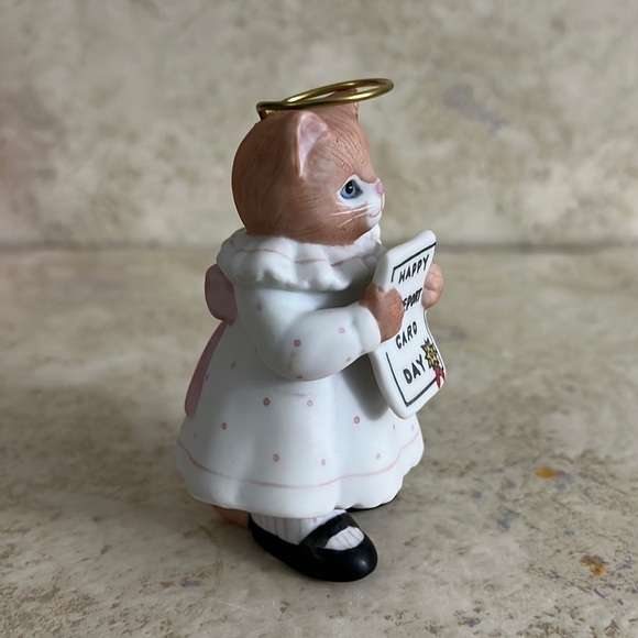 Vintage Schmid Kitty Cucumber Figurine Ginger Report Card Day 1990 - Picture 5 of 6